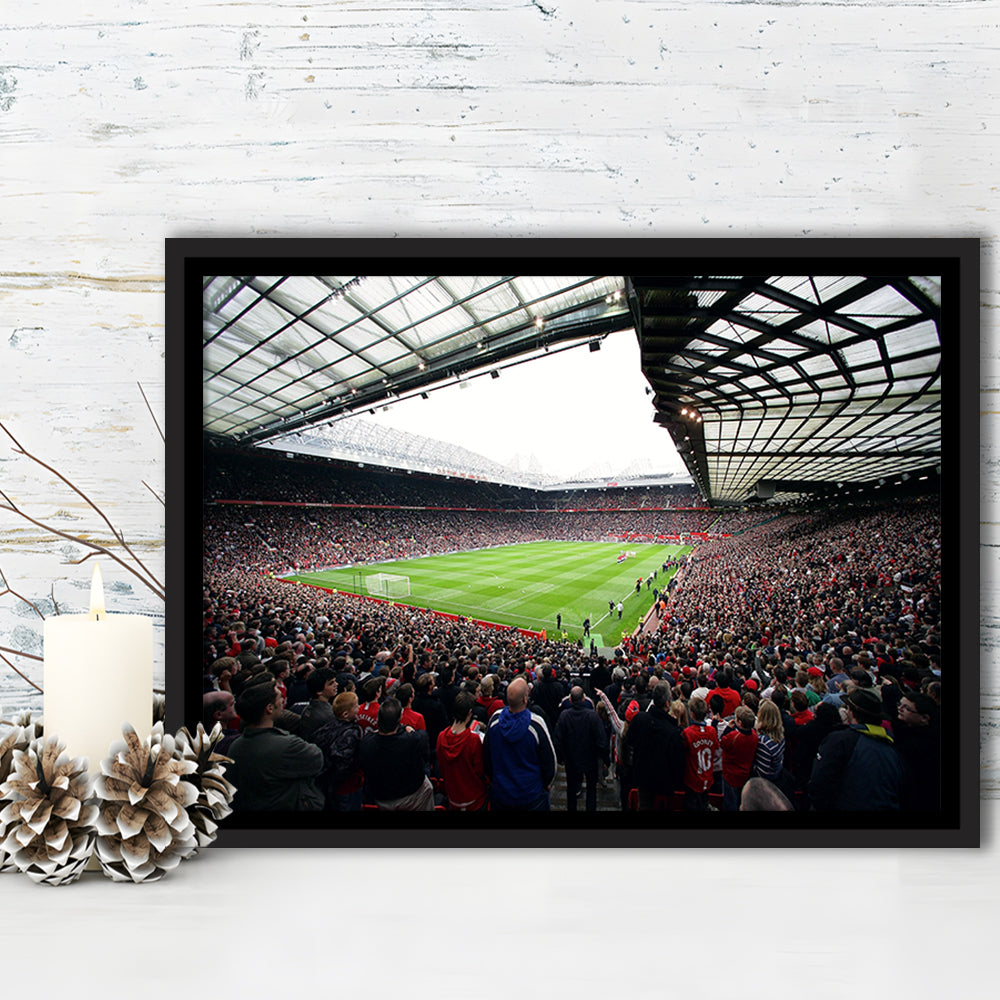 Old Trafford Full House Stadium, Stadium Canvas, Sport Art, Framed Canvas Print Wall Art, Floating Frame