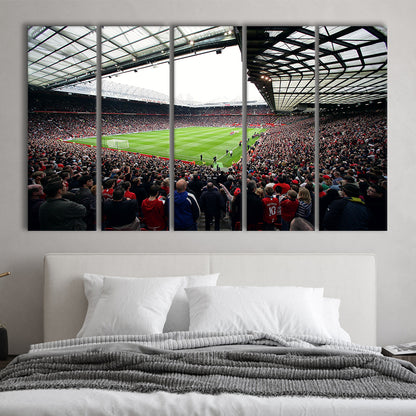 Old Trafford Full House Stadium, Stadium Canvas, Sport Art, 5 Panel B, Extra Large Canvas, Canvas Print Wall Art
