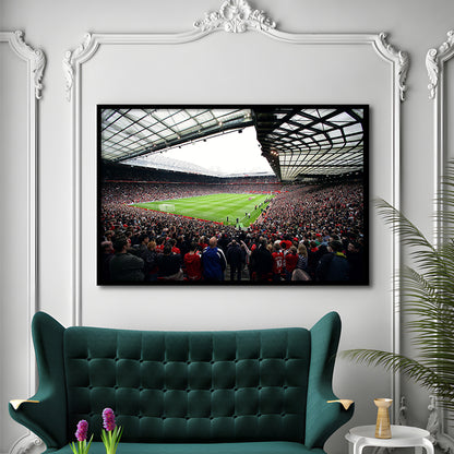 Old Trafford Full House Stadium, Stadium Canvas, Sport Art, Gift for him, Framed Art Print Wall Decor, Picture Framed