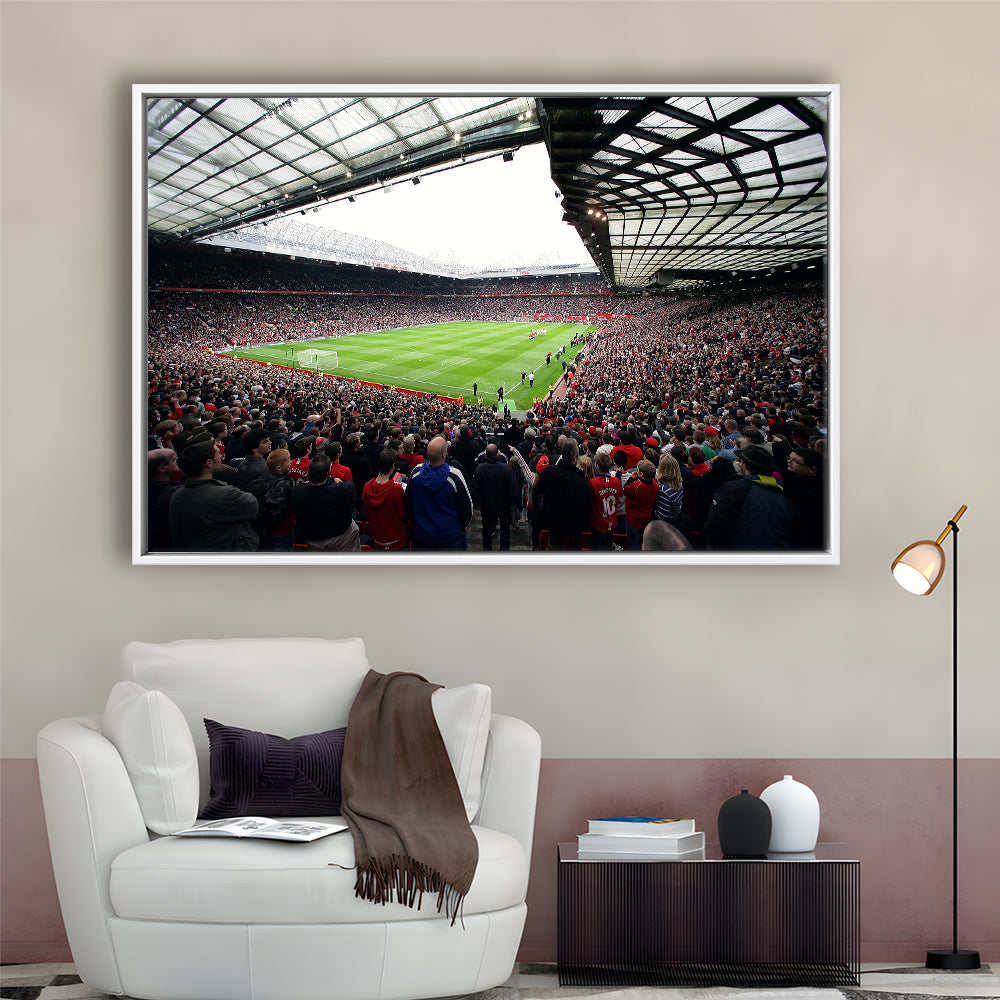 Old Trafford Full House Stadium, Stadium Canvas, Sport Art, Framed Canvas Print Wall Art, Floating Frame