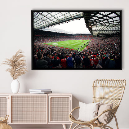 Old Trafford Full House Stadium, Stadium Canvas, Sport Art, Framed Canvas Print Wall Art, Floating Frame