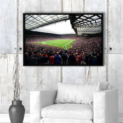 Old Trafford Full House Stadium, Stadium Canvas, Sport Art, Framed Canvas Print Wall Art, Floating Frame