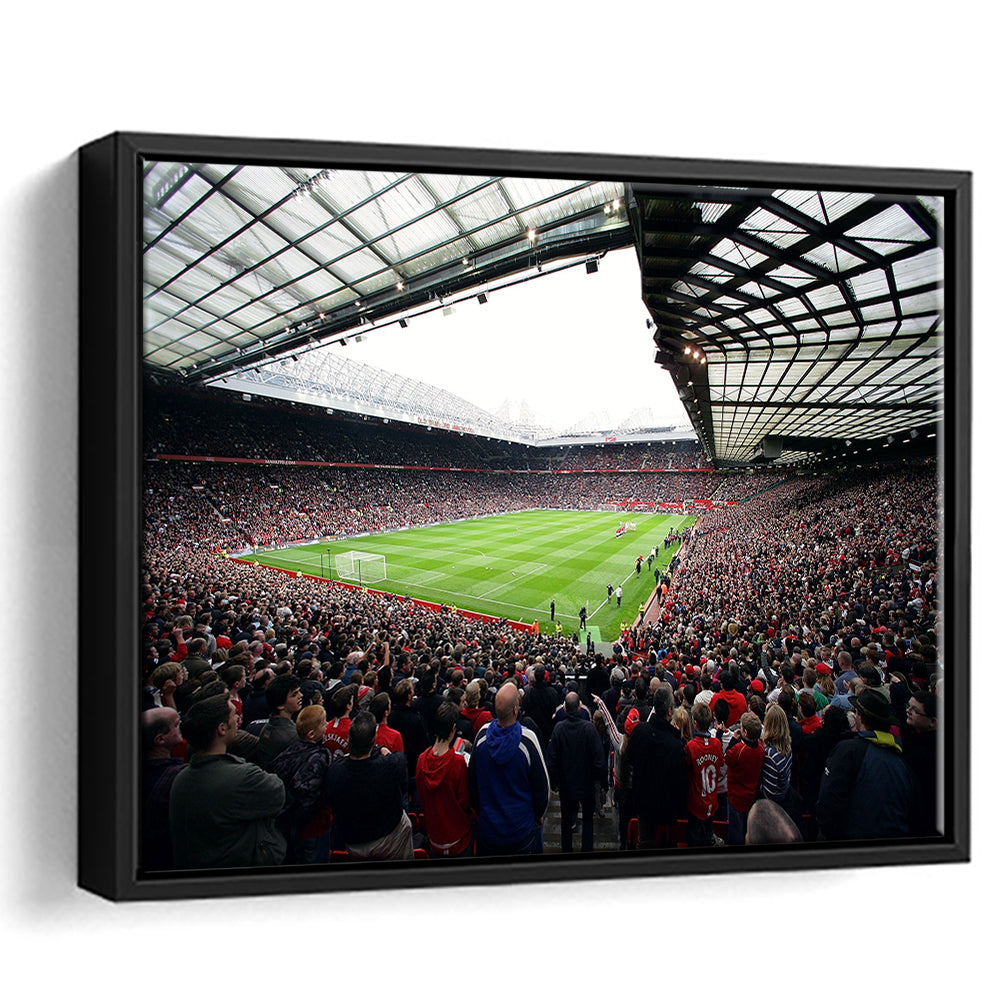 Old Trafford Full House Stadium, Stadium Canvas, Sport Art, Framed Canvas Print Wall Art, Floating Frame