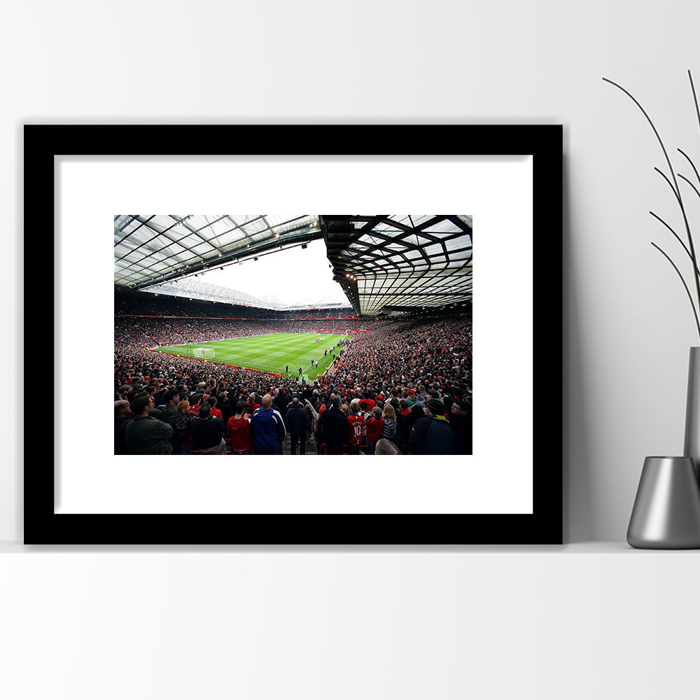 Old Trafford Full House Stadium, Stadium Canvas, Sport Art, Gift for him, White Border Framed Art Print Wall Decor
