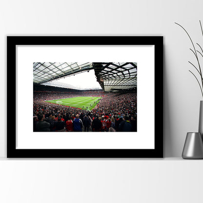 Old Trafford Full House Stadium, Stadium Canvas, Sport Art, Gift for him, White Border Framed Art Print Wall Decor