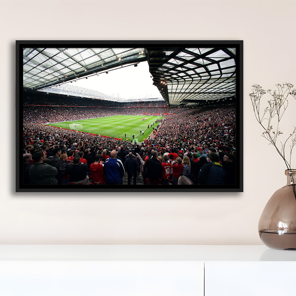Old Trafford Full House Stadium, Stadium Canvas, Sport Art, Framed Canvas Print Wall Art, Floating Frame