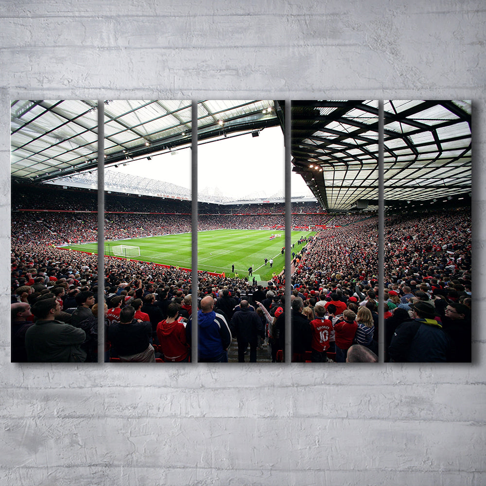 Old Trafford Full House Stadium, Stadium Canvas, Sport Art, 5 Panel B, Extra Large Canvas, Canvas Print Wall Art