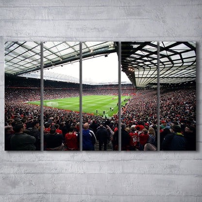Old Trafford Full House Stadium, Stadium Canvas, Sport Art, 5 Panel B, Extra Large Canvas, Canvas Print Wall Art