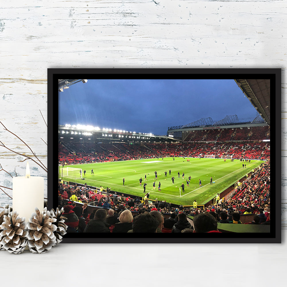 Old Trafford Game, Stadium Canvas, Sport Art, Framed Canvas Print Wall Art, Floating Frame