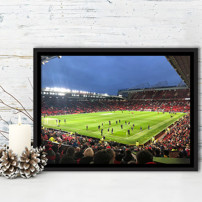Old Trafford Game, Stadium Canvas, Sport Art, Framed Canvas Print Wall Art, Floating Frame