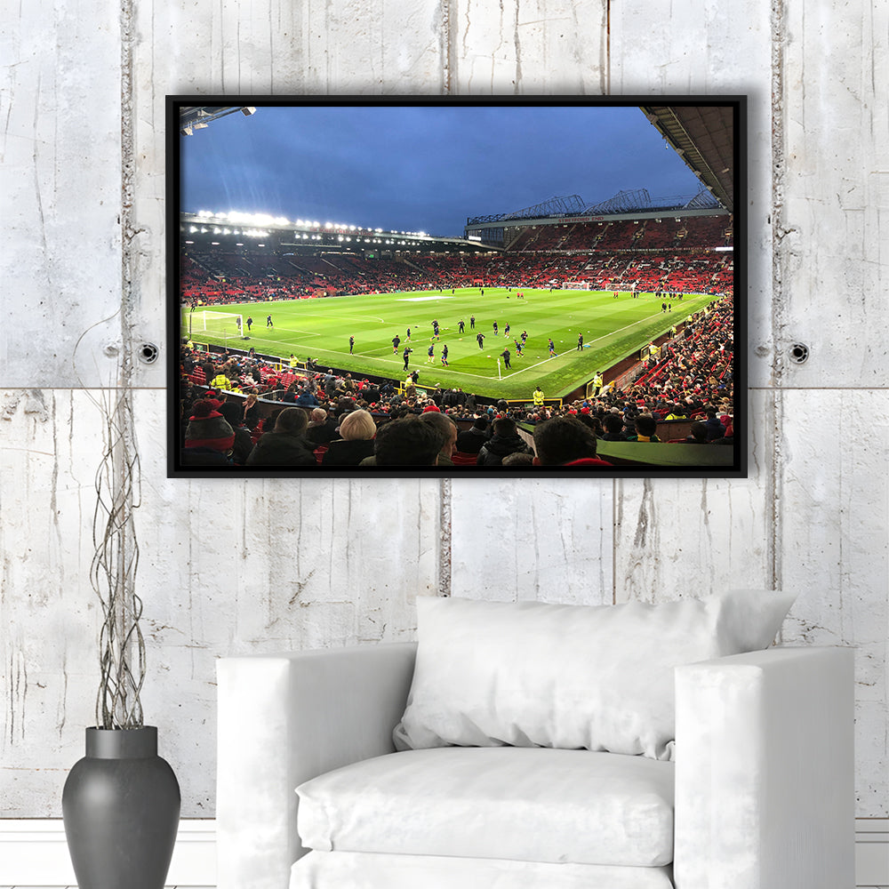 Old Trafford Game, Stadium Canvas, Sport Art, Framed Canvas Print Wall Art, Floating Frame