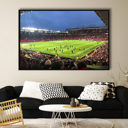 Old Trafford Game, Stadium Canvas, Sport Art, Framed Canvas Print Wall Art, Floating Frame