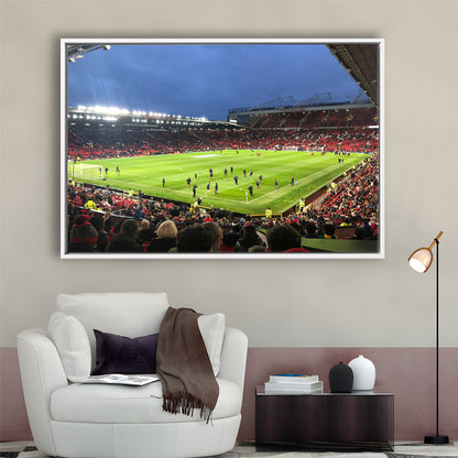Old Trafford Game, Stadium Canvas, Sport Art, Framed Canvas Print Wall Art, Floating Frame
