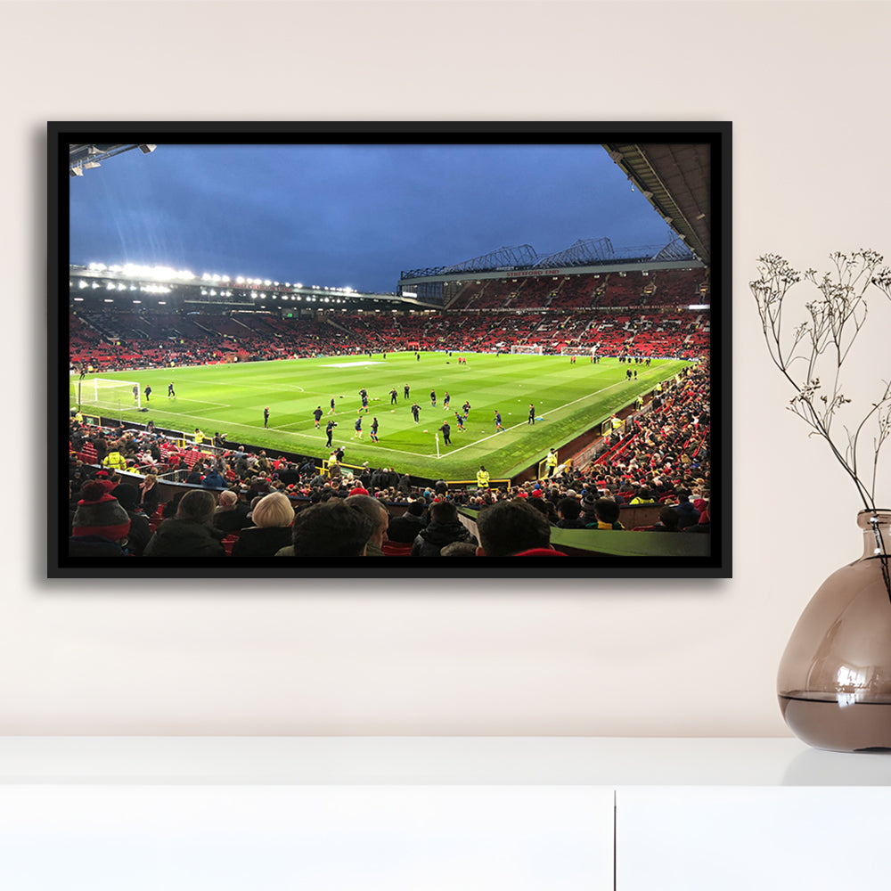 Old Trafford Game, Stadium Canvas, Sport Art, Framed Canvas Print Wall Art, Floating Frame