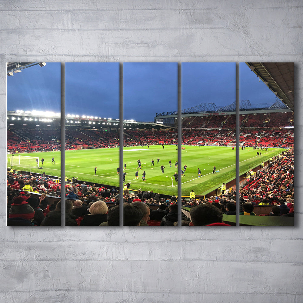 Old Trafford Game, Stadium Canvas, Sport Art, 5 Panel B, Extra Large Canvas, Canvas Print Wall Art