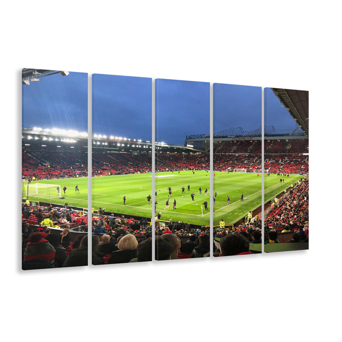 Old Trafford Game, Stadium Canvas, Sport Art, 5 Panel B, Extra Large Canvas, Canvas Print Wall Art