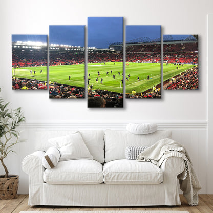 Old Trafford Game, Stadium Canvas, Sport Art, Gift for him, 5 Panel, Large Canvas, Canvas Print Wall Art