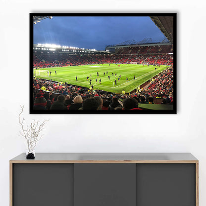 Old Trafford Game, Stadium Canvas, Sport Art, Gift for him, Framed Art Print Wall Decor, Picture Framed