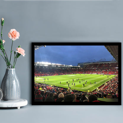 Old Trafford Game, Stadium Canvas, Sport Art, Gift for him, Framed Art Print Wall Decor, Picture Framed