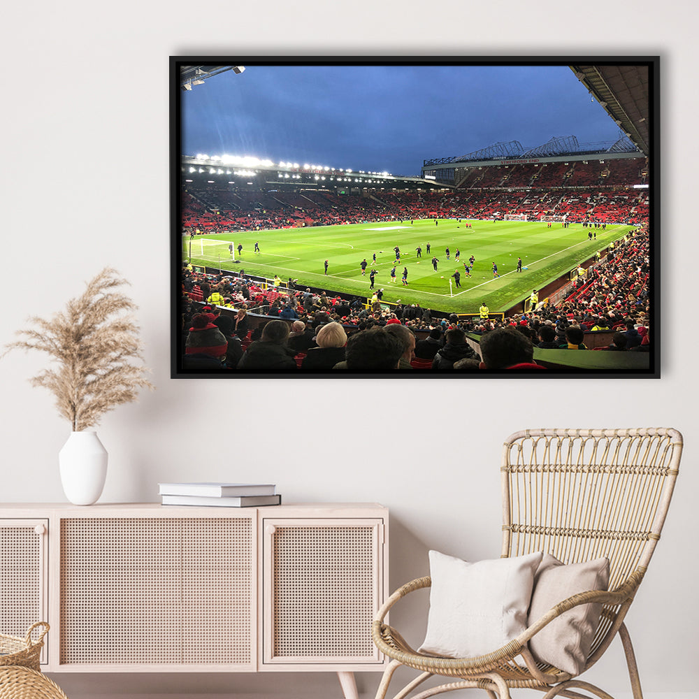 Old Trafford Game, Stadium Canvas, Sport Art, Framed Canvas Print Wall Art, Floating Frame