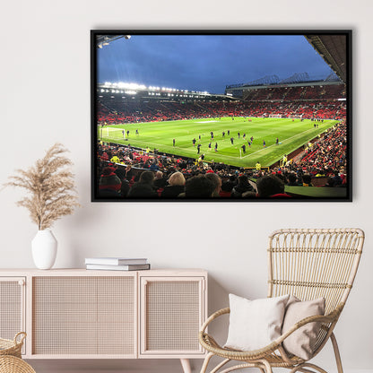 Old Trafford Game, Stadium Canvas, Sport Art, Framed Canvas Print Wall Art, Floating Frame