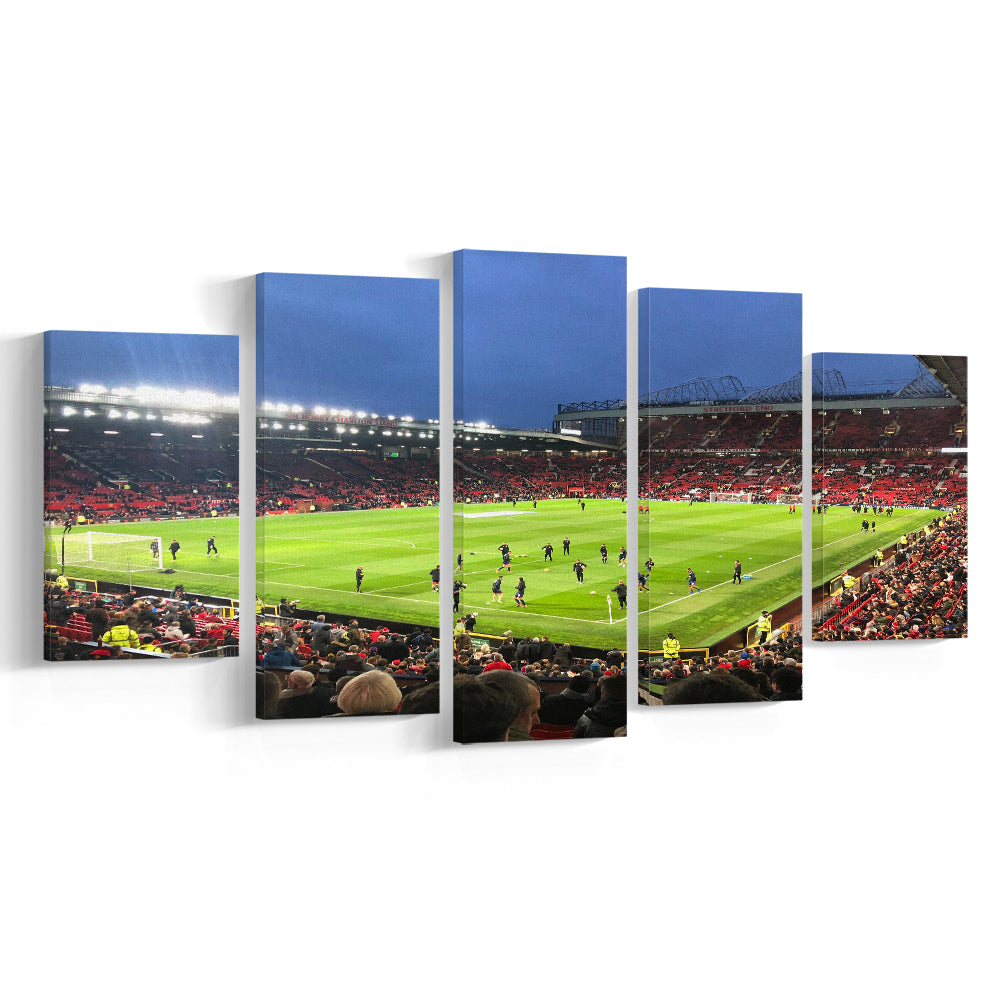 Old Trafford Game, Stadium Canvas, Sport Art, Gift for him, 5 Panel, Large Canvas, Canvas Print Wall Art