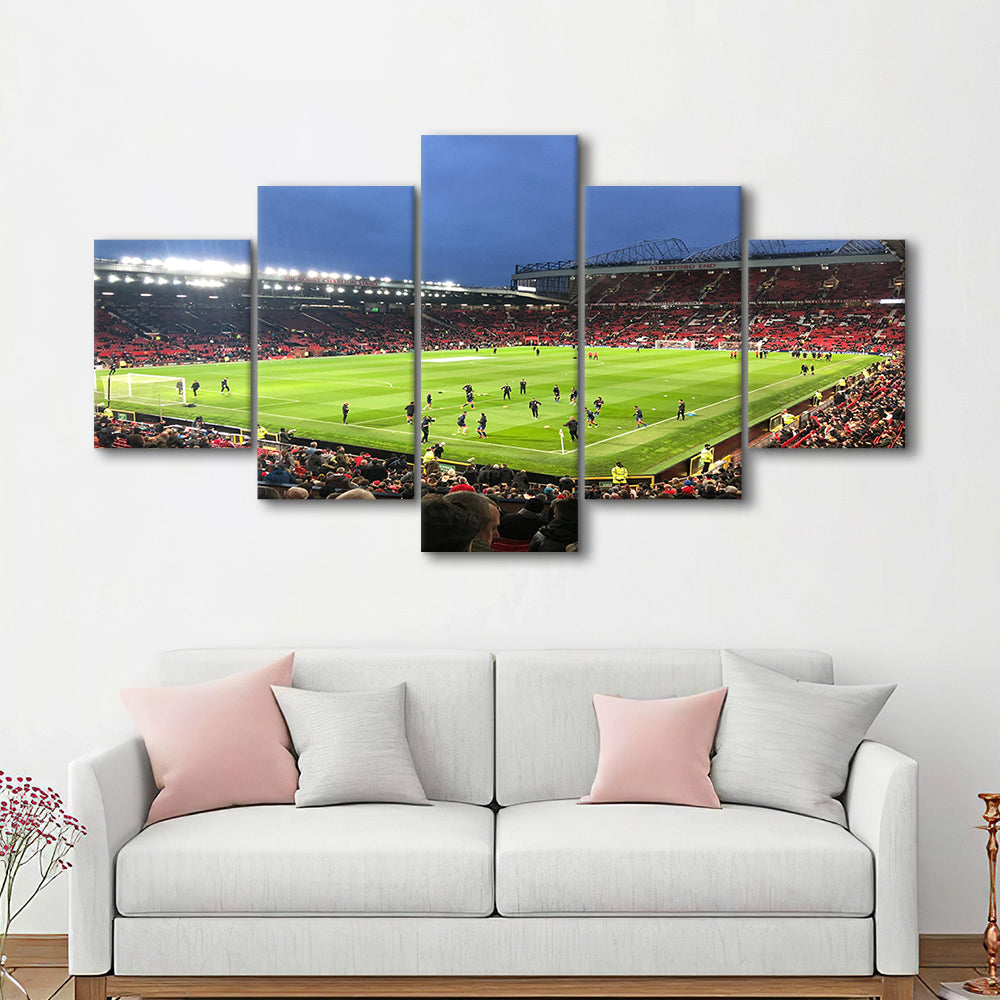 Old Trafford Game, Stadium Canvas, Sport Art, Gift for him, 5 Panel, Large Canvas, Canvas Print Wall Art