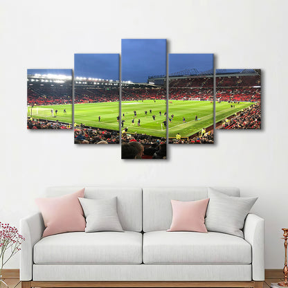 Old Trafford Game, Stadium Canvas, Sport Art, Gift for him, 5 Panel, Large Canvas, Canvas Print Wall Art