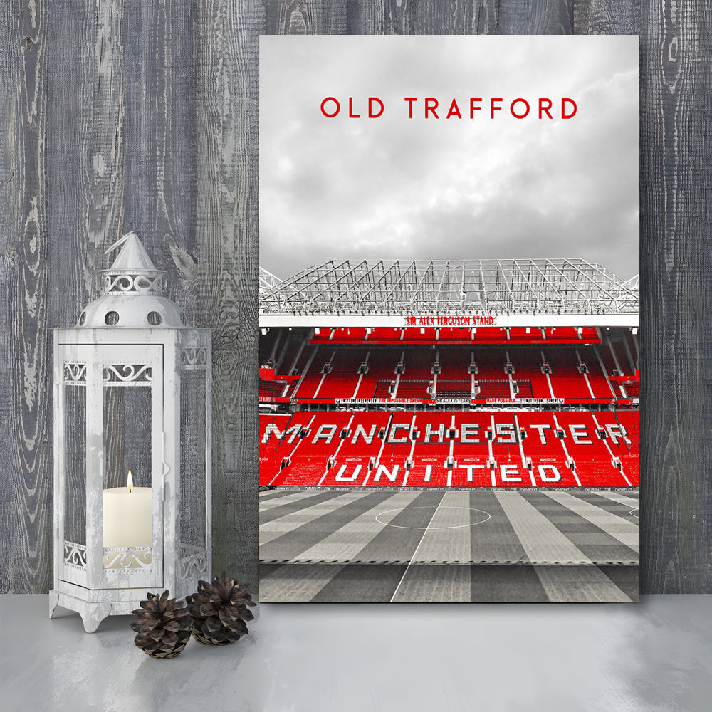 Old Trafford Man Utd Stadium Print, Football Stadium Art Wall Art, Canvas Prints Wall Art, Man Cave Decor
