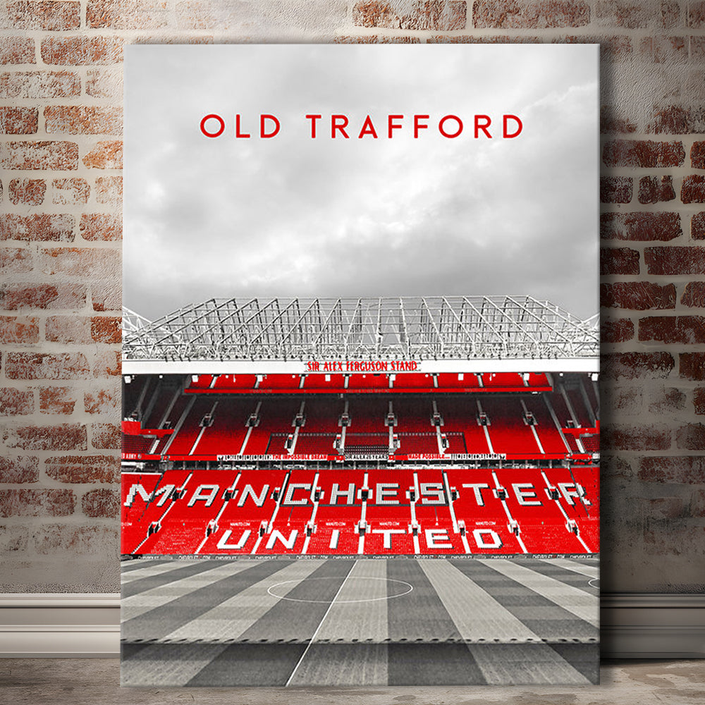Old Trafford Man Utd Stadium Print, Football Stadium Art Wall Art, Canvas Prints Wall Art, Man Cave Decor
