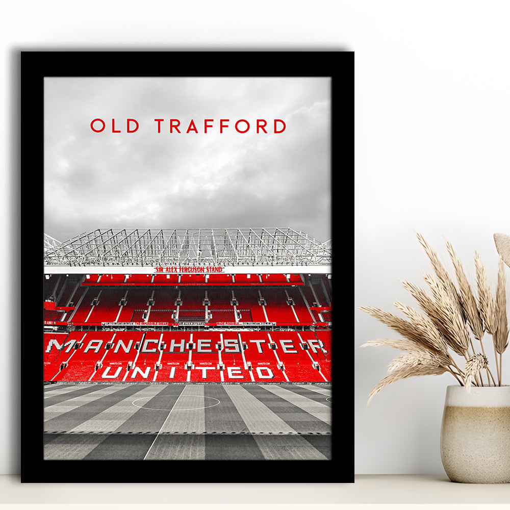 Old Trafford Man Utd Stadium Print, Football Stadium Art Wall Art, Framed Art Prints Wall Decor