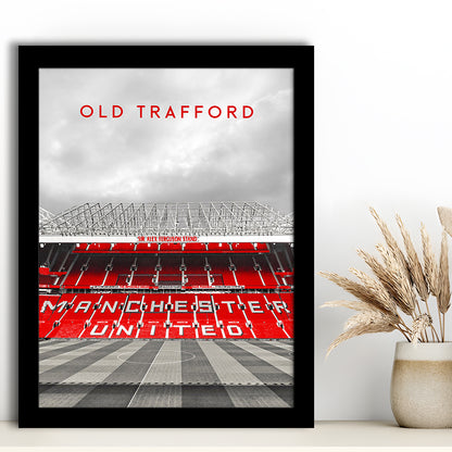Old Trafford Man Utd Stadium Print, Football Stadium Art Wall Art, Framed Art Prints Wall Decor