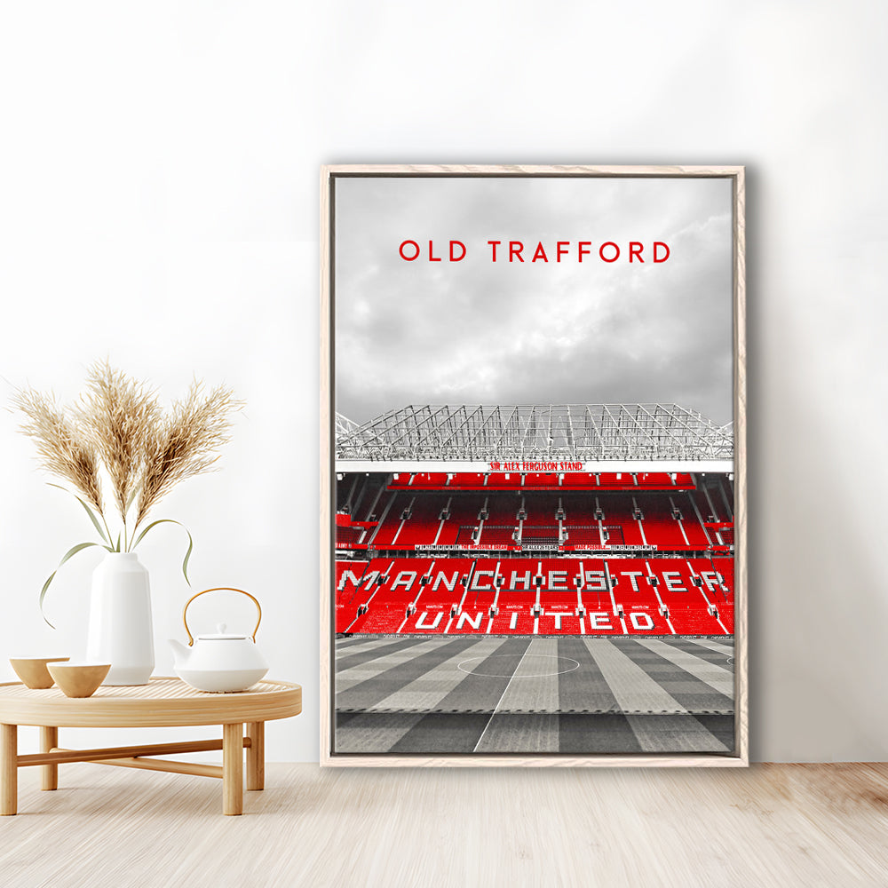 Old Trafford Man Utd Stadium Print, Football Stadium Art Wall Art, Framed Canvas Prints Wall Art