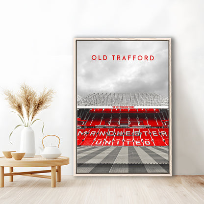 Old Trafford Man Utd Stadium Print, Football Stadium Art Wall Art, Framed Canvas Prints Wall Art