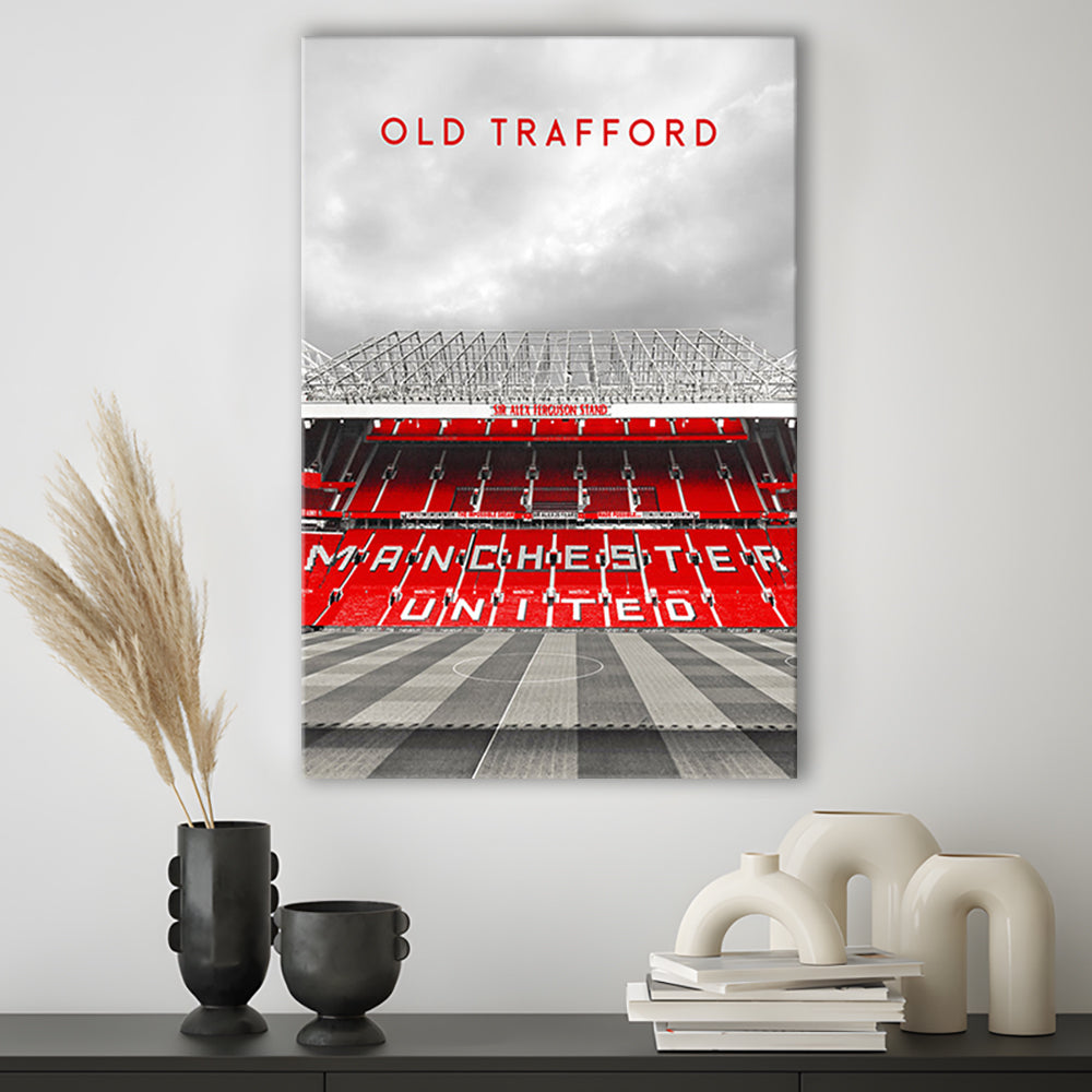 Old Trafford Man Utd Stadium Print, Football Stadium Art Wall Art, Canvas Prints Wall Art, Man Cave Decor