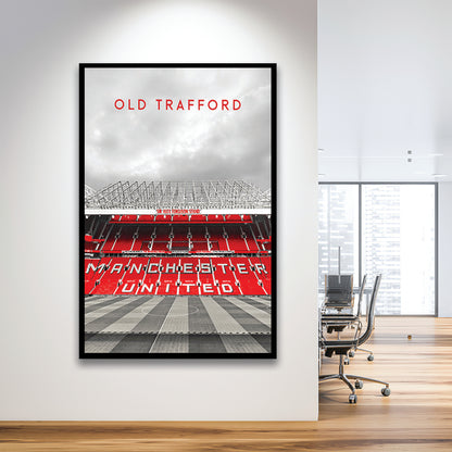 Old Trafford Man Utd Stadium Print, Football Stadium Art Wall Art, Framed Art Prints Wall Decor