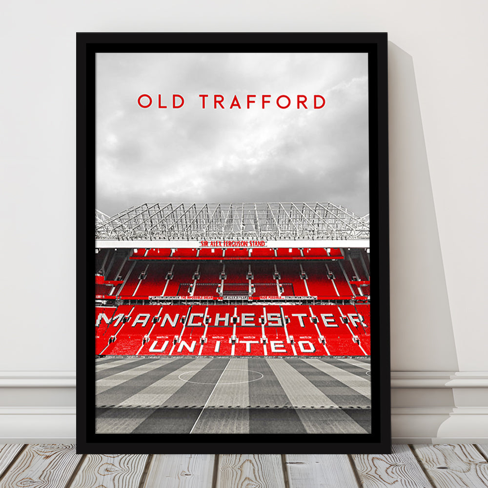 Old Trafford Man Utd Stadium Print, Football Stadium Art Wall Art, Framed Canvas Prints Wall Art