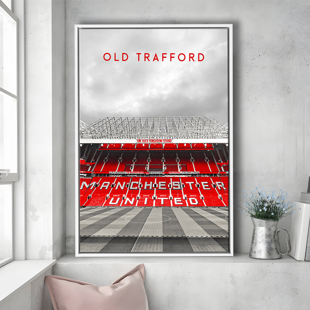 Old Trafford Man Utd Stadium Print, Football Stadium Art Wall Art, Framed Canvas Prints Wall Art