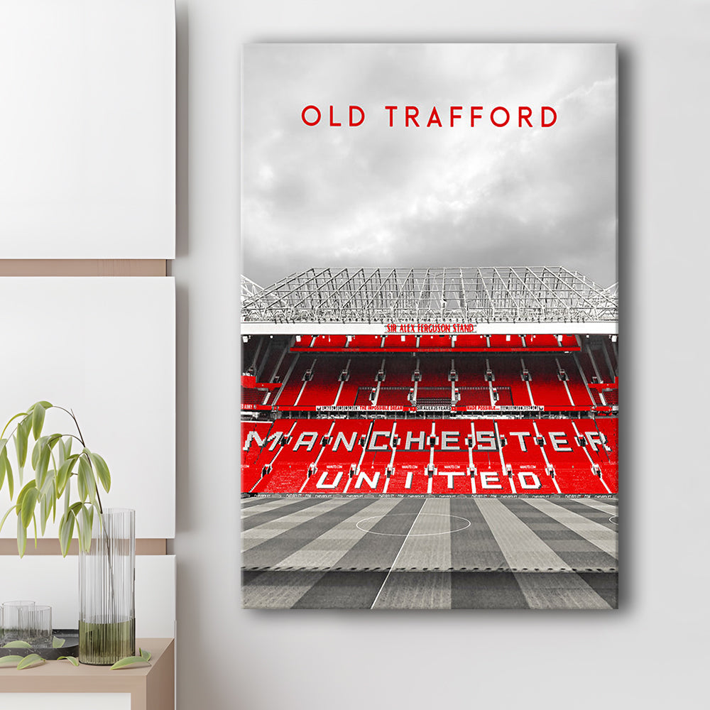 Old Trafford Man Utd Stadium Print, Football Stadium Art Wall Art, Canvas Prints Wall Art, Man Cave Decor