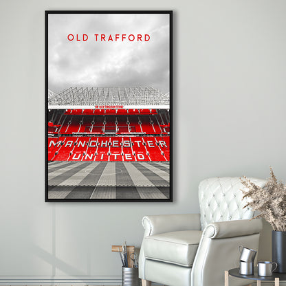 Old Trafford Man Utd Stadium Print, Football Stadium Art Wall Art, Framed Canvas Prints Wall Art