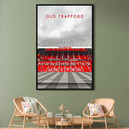 Old Trafford Man Utd Stadium Print, Football Stadium Art Wall Art, Framed Canvas Prints Wall Art