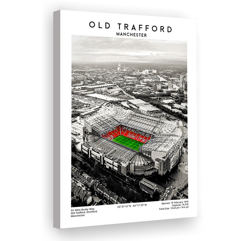Old Trafford, Football Wall Art Print, Fan Birthday Gift, Sport Art Print, Canvas Prints Wall Art, Man Cave Decor