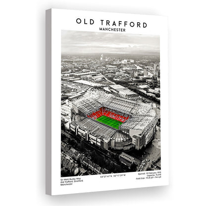 Old Trafford, Football Wall Art Print, Fan Birthday Gift, Sport Art Print, Canvas Prints Wall Art, Man Cave Decor