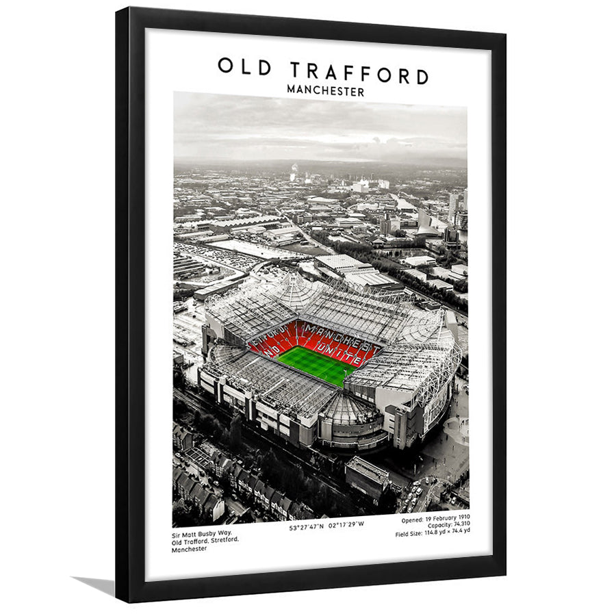 Old Trafford, Football Wall Art Print, Fan Birthday Gift, Sport Art Print, Framed Art Prints Wall Decor