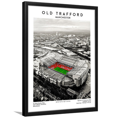 Old Trafford, Football Wall Art Print, Fan Birthday Gift, Sport Art Print, Framed Art Prints Wall Decor
