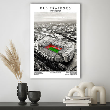 Old Trafford, Football Wall Art Print, Fan Birthday Gift, Sport Art Print, Canvas Prints Wall Art, Man Cave Decor