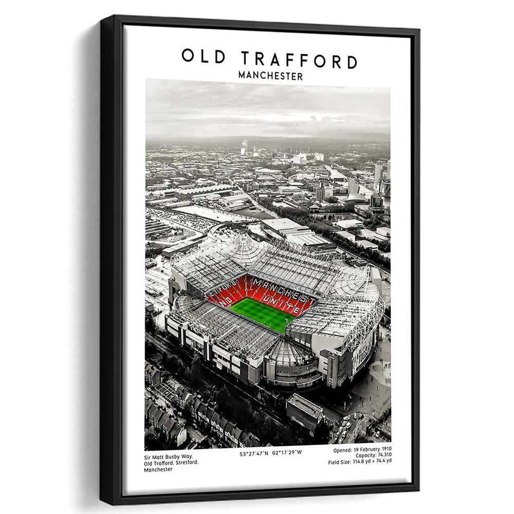 Old Trafford, Football Wall Art Print, Fan Birthday Gift, Sport Art Print, Framed Canvas Prints Wall Art