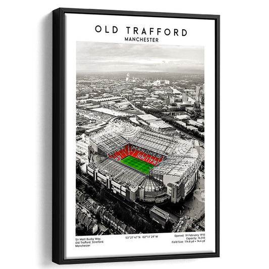 Old Trafford, Football Wall Art Print, Fan Birthday Gift, Sport Art Print, Framed Canvas Prints Wall Art