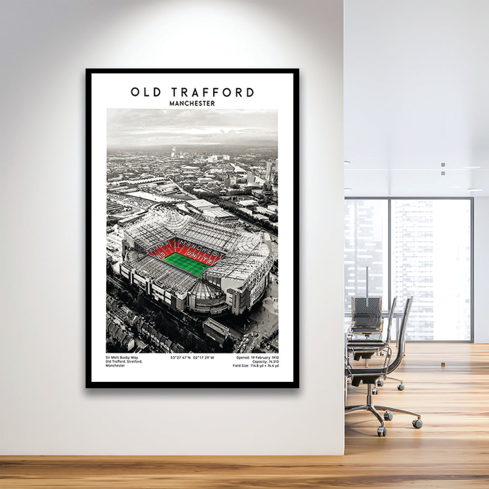 Old Trafford, Football Wall Art Print, Fan Birthday Gift, Sport Art Print, Framed Art Prints Wall Decor