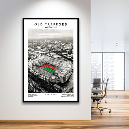 Old Trafford, Football Wall Art Print, Fan Birthday Gift, Sport Art Print, Framed Art Prints Wall Decor